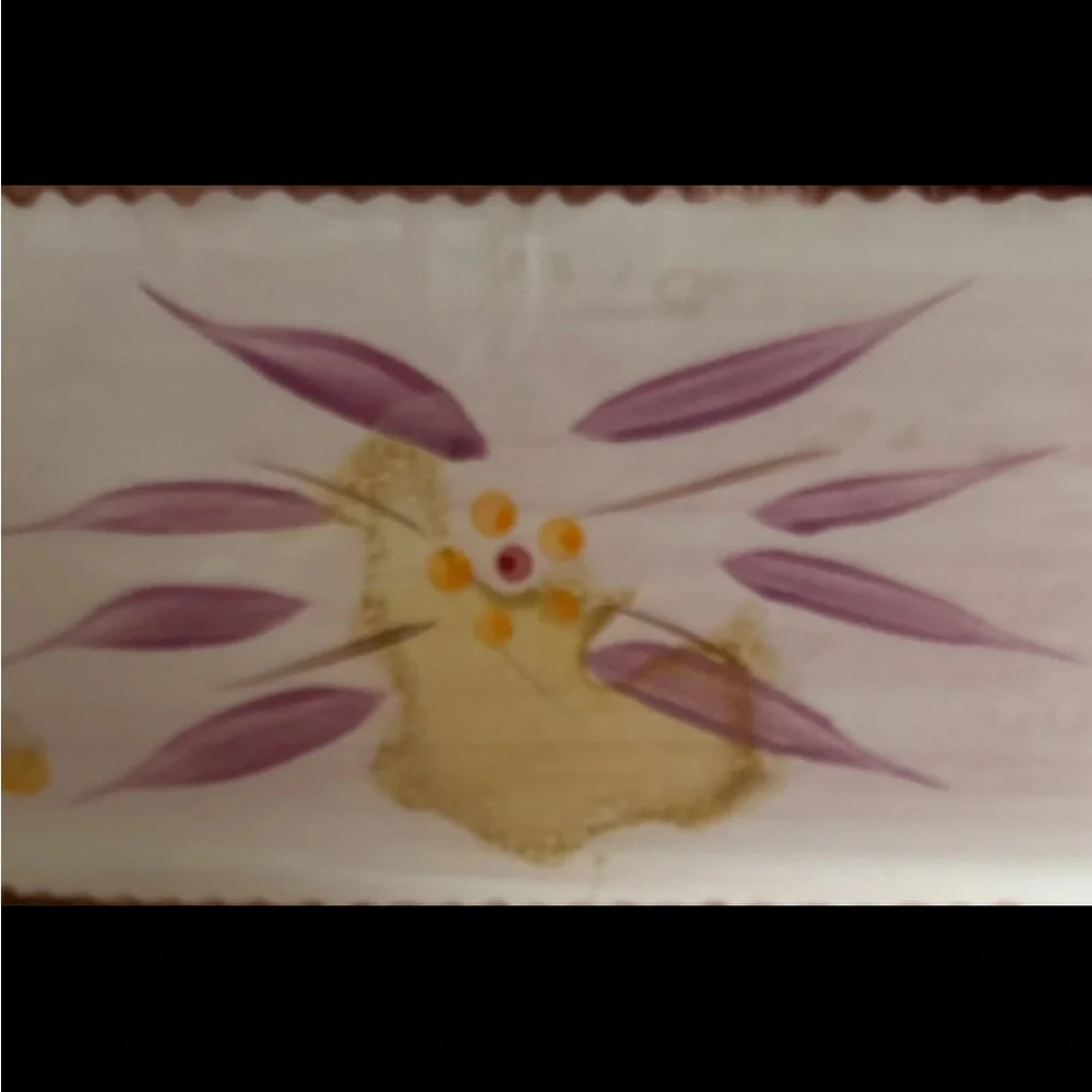 TempTations Pink and Cream Colored Old World Floral Pattern Ceramic Dish